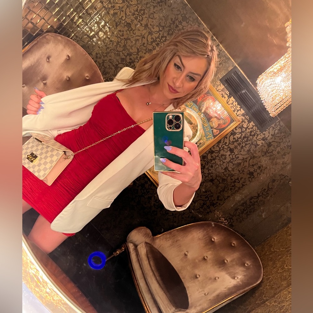 Red cocktail dress